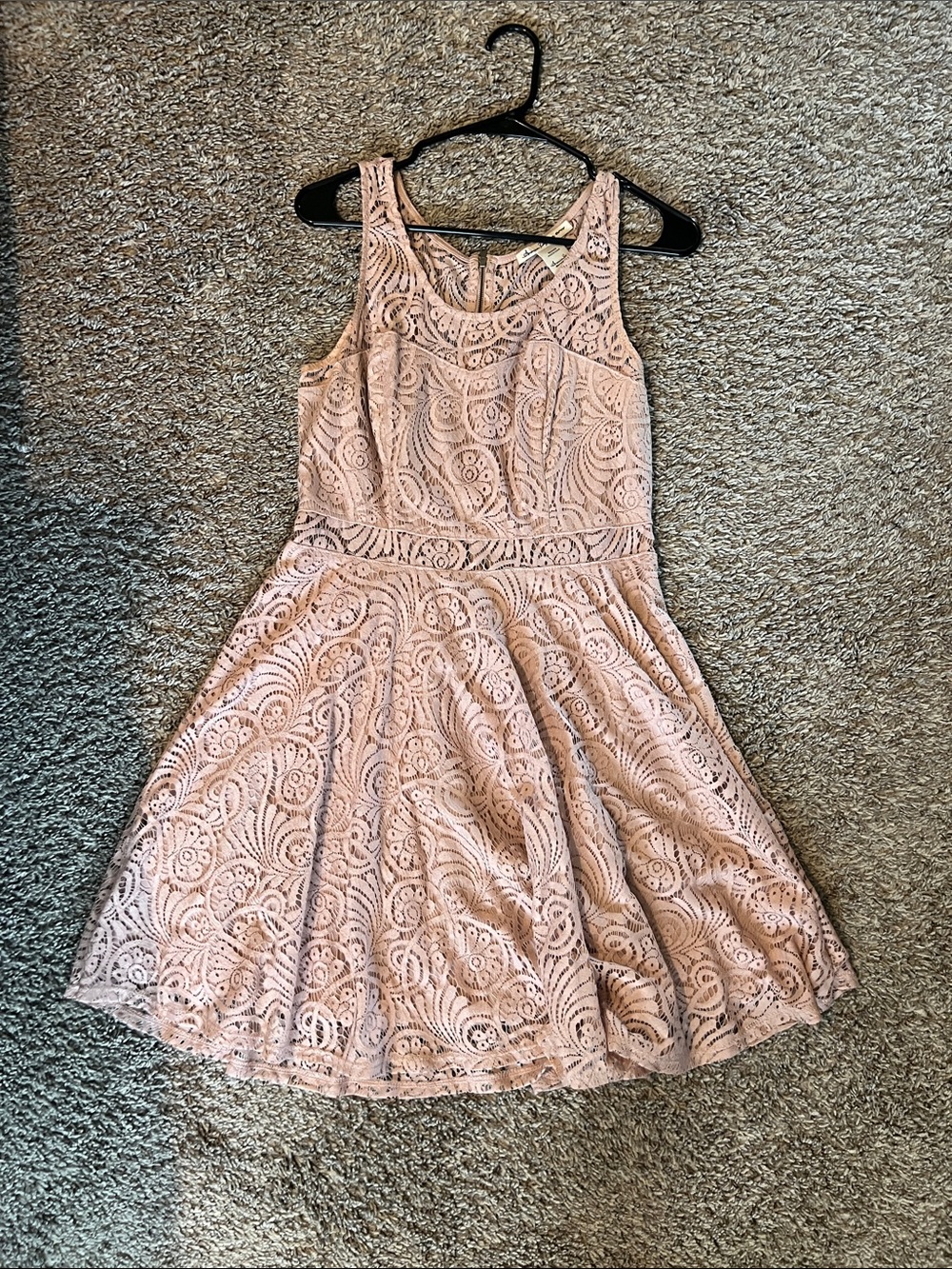 American Rag Blush Pink Lace Fit-and-Flare Wedding Dress